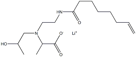 2-[N-(2-ヒドロキシプロピル)-N-[2-(7-オクテノイルアミノ)エチル]アミノ]プロピオン酸リチウム 化学構造式