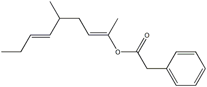 Phenylacetic acid 1,4-dimethyl-1,5-octadienyl ester Structure