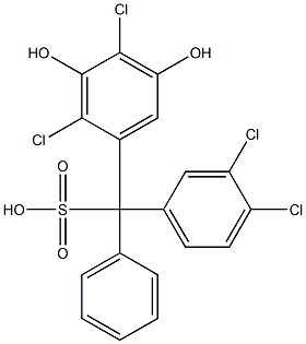 (3,4-Dichlorophenyl)(2,4-dichloro-3,5-dihydroxyphenyl)phenylmethanesulfonic acid,,结构式