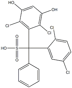 (2,5-Dichlorophenyl)(2,6-dichloro-3,5-dihydroxyphenyl)phenylmethanesulfonic acid Structure