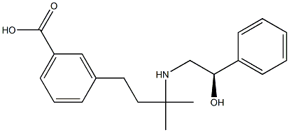 3-[3-[[(R)-2-Phenyl-2-hydroxyethyl]amino]-3-methylbutyl]benzoic acid 结构式