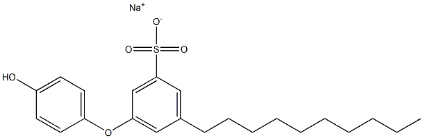 4'-ヒドロキシ-5-デシル[オキシビスベンゼン]-3-スルホン酸ナトリウム 化学構造式