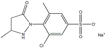 3-Chloro-5-methyl-4-(3-methyl-5-oxo-1-pyrazolidinyl)benzenesulfonic acid sodium salt,,结构式