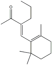 4-(2,6,6-トリメチル-1-シクロヘキセニル)-3-プロピル-3-ブテン-2-オン 化学構造式