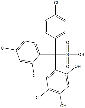 (4-Chlorophenyl)(2,4-dichlorophenyl)(5-chloro-2,4-dihydroxyphenyl)methanesulfonic acid Struktur