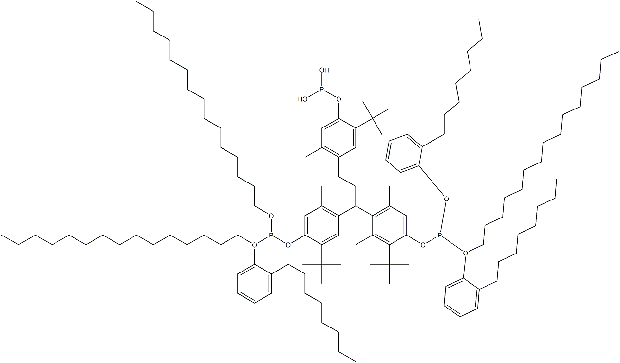 [3-Methyl-1,1,3-propanetriyltris(2-tert-butyl-5-methyl-4,1-phenyleneoxy)]tris(phosphonous acid)O,O',O''-tripentadecyl O,O',O''-tris(2-octylphenyl) ester