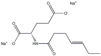 N-(4-Heptenoyl)glutamic acid disodium salt Struktur