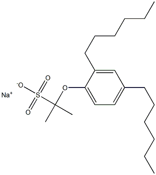 2-(2,4-Dihexylphenoxy)propane-2-sulfonic acid sodium salt Struktur