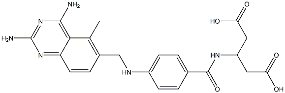 3-[4-[[(2,4-Diamino-5-methylquinazolin-6-yl)methyl]amino]benzoylamino]pentanedioic acid,,结构式