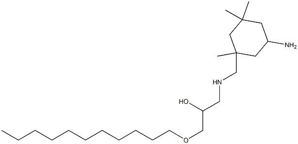 3-[[N-(2-ヒドロキシ-3-ウンデシルオキシプロピル)アミノ]メチル]-3,5,5-トリメチルシクロヘキシルアミン 化学構造式
