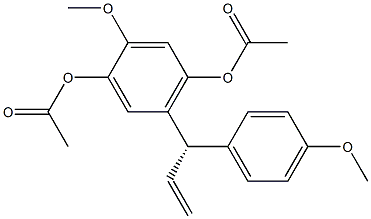 (+)-2-Methoxy-5-[(S)-1-(p-methoxyphenyl)allyl]hydroquinone diacetate,,结构式