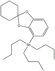 4-(Tributylstannyl)spiro[1,3-benzodioxole-2,1'-cyclohexane],,结构式