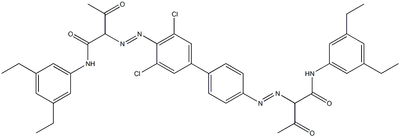 4,4'-Bis[[1-(3,5-diethylphenylamino)-1,3-dioxobutan-2-yl]azo]-3,5-dichloro-1,1'-biphenyl 结构式