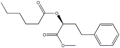 (2S)-2-ヘキサノイルオキシ-4-フェニルブタン酸メチル 化学構造式