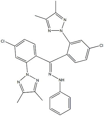 [4,5-Dimethyl-2H-1,2,3-triazol-2-yl]-4-chlorophenyl ketone phenyl hydrazone Struktur