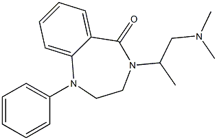 4-(3-Dimethylaminopropan-2-yl)-1-phenyl-1,2,3,4-tetrahydro-5H-1,4-benzodiazepin-5-one Struktur