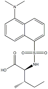 rac-(2R*,3R*)-2-[[[5-(ジメチルアミノ)-1-ナフタレニル]スルホニル]アミノ]-3-メチルペンタン酸 化学構造式