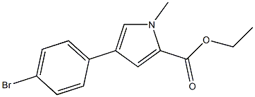 1-メチル-4-(4-ブロモフェニル)-1H-ピロール-2-カルボン酸エチル 化学構造式