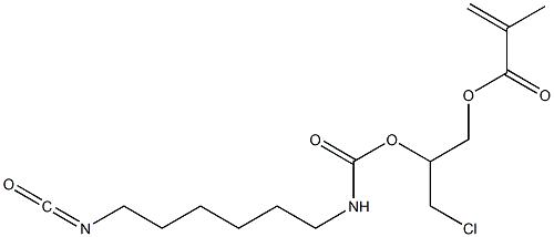 Methacrylic acid 3-chloro-2-[6-isocyanatohexylcarbamoyloxy]propyl ester Struktur