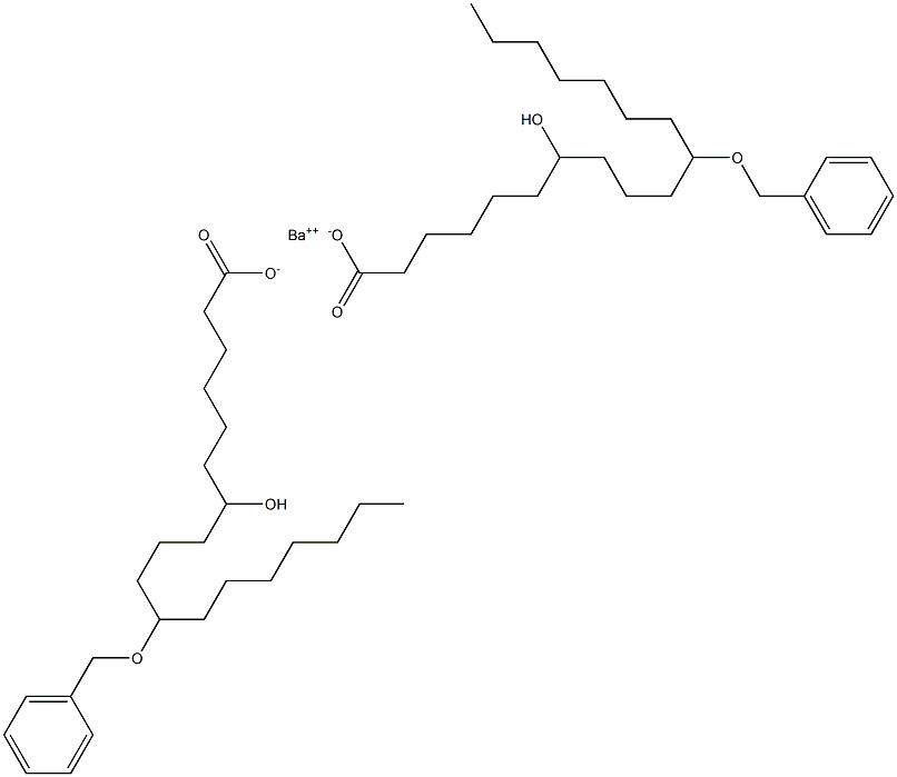 Bis(11-benzyloxy-7-hydroxystearic acid)barium salt 结构式