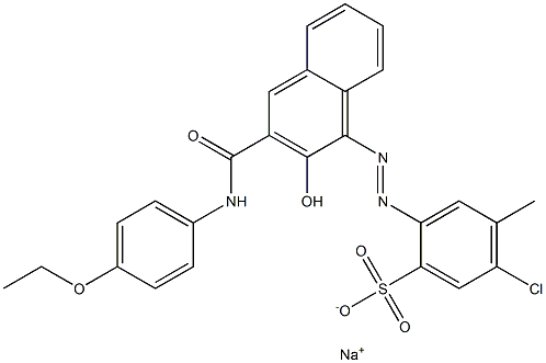 5-Chloro-2-[2-hydroxy-3-(p-ethoxyphenylcarbamoyl)-1-naphtylazo]-4-methylbenzenesulfonic acid sodium salt Structure