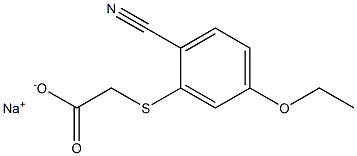 (2-Cyano-5-ethoxyphenylthio)acetic acid sodium salt,,结构式