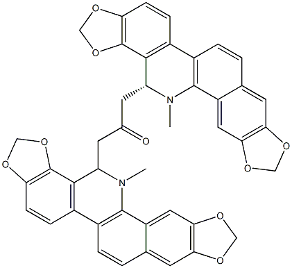 1,3-Bis[(14R)-13,14-dihydro-13-methyl[1,3]benzodioxolo[5,6-c]-1,3-dioxolo[4,5-i]phenanthridin-14-yl]-2-propanone,,结构式