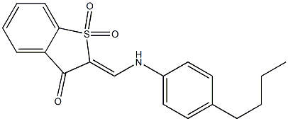 2-[N-(4-Butylphenyl)aminomethylene]benzo[b]thiophen-3(2H)-one 1,1-dioxide 结构式