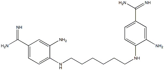 N,N'-ビス(4-アミジノ-2-アミノフェニル)-1,6-ヘキサンジアミン 化学構造式