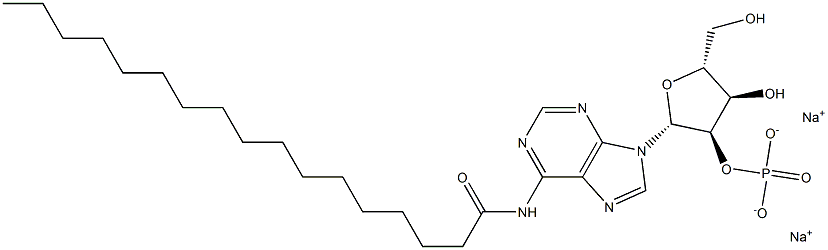 N-Heptadecanoyladenosine-2'-phosphoric acid disodium salt Structure