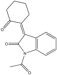 1-Acetyl-2,3-dihydro-3-(2-oxocyclohexylidene)-1H-indol-2-one Structure