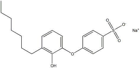 2-ヒドロキシ-3-ヘプチル[オキシビスベンゼン]-4-スルホン酸ナトリウム 化学構造式