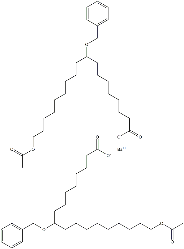 Bis(9-benzyloxy-18-acetyloxystearic acid)barium salt Structure