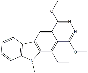 1,4-Dimethoxy-5-ethyl-6-methyl-6H-pyridazino[4,5-b]carbazole Struktur