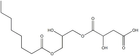 L-りんご酸水素1-(2-ヒドロキシ-3-オクタノイルオキシプロピル) 化学構造式