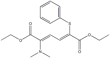 2-Dimethylamino-5-phenylthio-2,4-hexadienedioic acid diethyl ester Struktur
