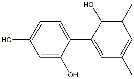 3',5'-Dimethyl-1,1'-biphenyl-2,2',4-triol Struktur