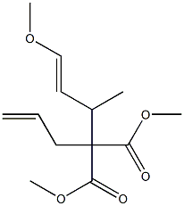 2-(2-Propenyl)-2-(1-methyl-3-methoxy-2-propenyl)malonic acid dimethyl ester 结构式