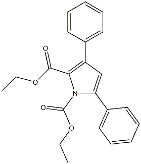 3,5-ジフェニル-1H-ピロール-1,2-ジカルボン酸ジエチル 化学構造式