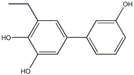5-エチル-1,1'-ビフェニル-3,3',4-トリオール 化学構造式