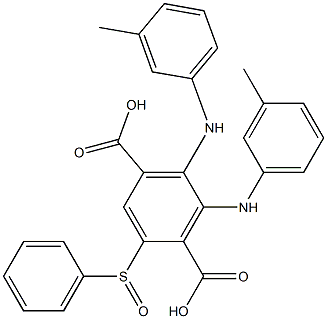 2-(Phenylsulfinyl)-5,6-di(m-toluidino)terephthalic acid Struktur