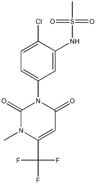 N-[2-Chloro-5-[[2,6-dihydro-3-methyl-2,6-dioxo-4-(trifluoromethyl)pyrimidin]-1(3H)-yl]phenyl]methanesulfonamide Struktur