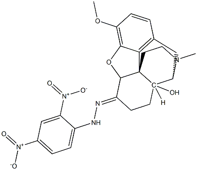 17-Methyl-3-methoxy-6-[2-(2,4-dinitrophenyl)hydrazono]-4,5-epoxymorphinan-14-ol,,结构式
