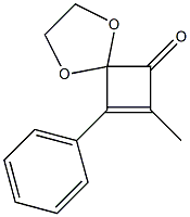 7-メチル-8-フェニル-1,4-ジオキサスピロ[4.3]オクタ-7-エン-6-オン 化学構造式