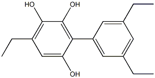 6-エチル-3-(3,5-ジエチルフェニル)ベンゼン-1,2,4-トリオール 化学構造式