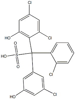 (2-Chlorophenyl)(3-chloro-5-hydroxyphenyl)(2,4-dichloro-6-hydroxyphenyl)methanesulfonic acid Struktur