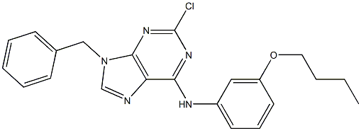 9-Benzyl-2-chloro-6-(3-butoxyphenylamino)-9H-purine Structure