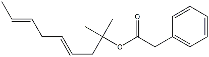 Phenylacetic acid 1,1-dimethyl-3,6-octadienyl ester Struktur