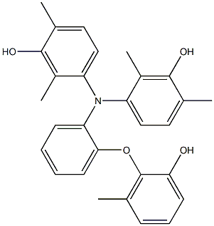 N,N-Bis(3-hydroxy-2,4-dimethylphenyl)-2-(2-hydroxy-6-methylphenoxy)benzenamine 结构式