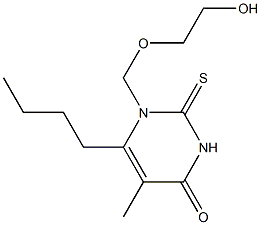 1-(2-Hydroxyethoxymethyl)-6-butylthiothymine Struktur